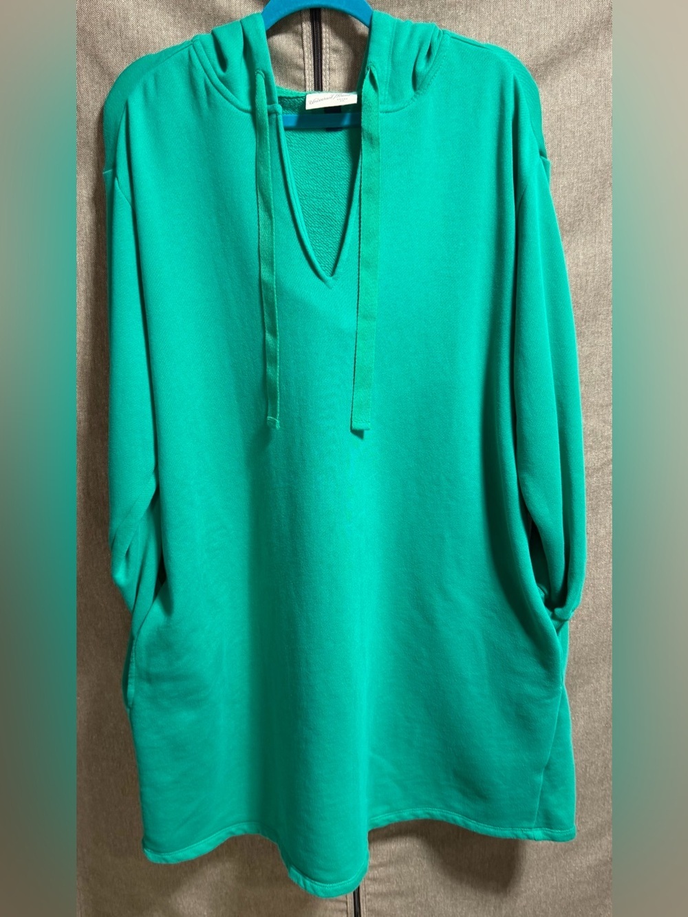Women’s Universal Threads Teal Green Hooded Sweatshirt Dress w/pockets XXL